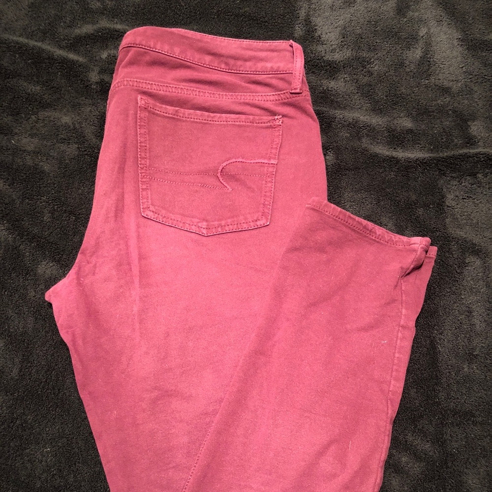 American Eagle Wine colored Jeggings